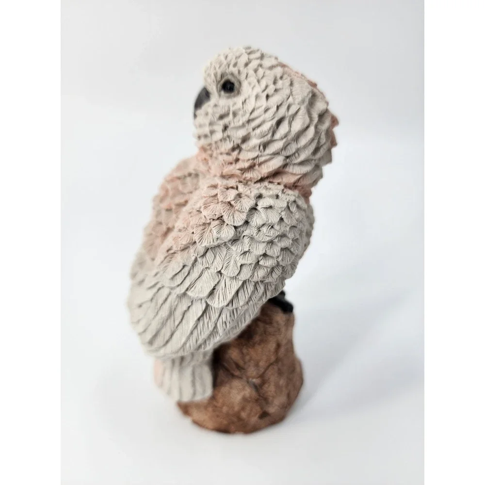 1988classic StoneCritters Moluccan Cockatoo Figurine United DesignCorp MadeinUSA